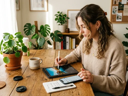 Creator editing collaboration on tablet and smartphone (AI Generated Image)